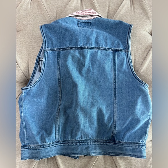Vintage Solutions Star Spangled American Flag Denim Vest - Picture 2 of 6
